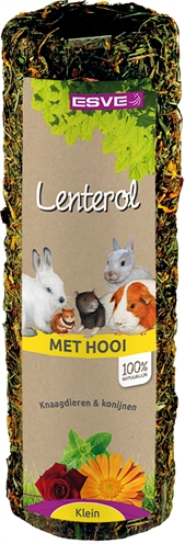 ESVE Speelrol LENTEROL Speel- & aanvullend voer met hooi, bloemen & kruiden, 100% natuurlijk - Naturel - Standaard