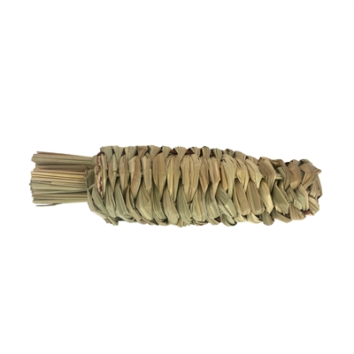 HAPPY PET Knaagspeelgoed Wortel Gras 100% natuurlijk gevlochten – bevordert tandenafslijting, zonder pesticiden - Naturel - 18 cm