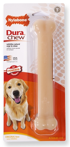 NYLABONE kauwbot Dura Chew Original voor harde bijters - duurzaam nylon, gebitsverzorgend - naturel - tot 23 kg