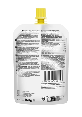 GIMCAT Pudding Pouch voor katten Classic Lactose-gereduceerd, Rijk aan calcium - Naturel - 150 g