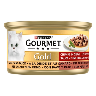 GOURMET Fijne hapjes Gold Kalkoen & Eend Compleet, Delicaat - Goud - 85 g