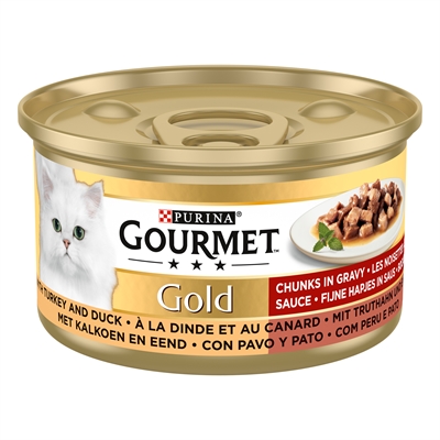 GOURMET Fijne hapjes Gold Kalkoen & Eend Compleet, Delicaat - Goud - 85 g