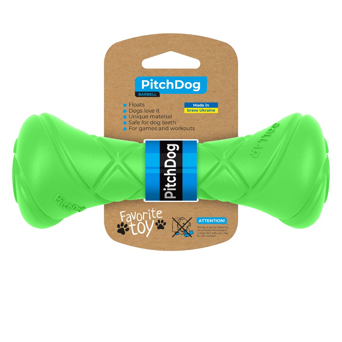 PitchDog Barbell apporteerspeelgoed polymeer drijvend roze 19 cm