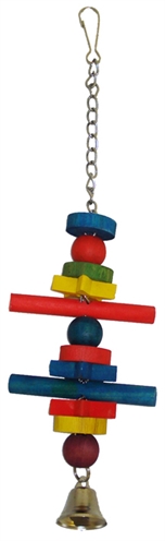 HAPPY PET Vogelspeelgoed Shooting Star Natuurlijk hout, niet-giftige verf, met belletje - Multikleurig - 31 cm