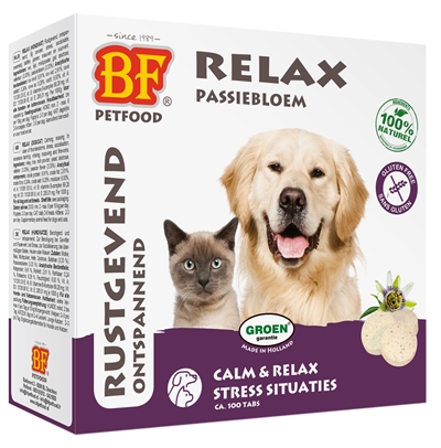 BF PETFOOD Gistsnoepjes RELAX - Rustgevend bij vuurwerk & stress, valeriaan + passiebloem - 100 st / 60g