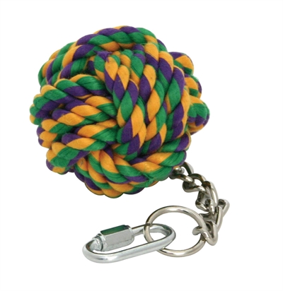 HAPPY PET Vogelspeelgoed Touwbal aan Ketting Voorkomt verveling & klimmen/sloopbaar – Multicolor – 23 cm