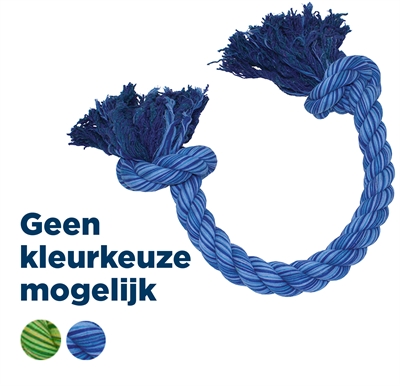 HAPPY PET Flostouw King Size Tug Extra groot, duurzaam katoen & gebitsverzorgend - Assorti kleuren - 123 cm (XL)