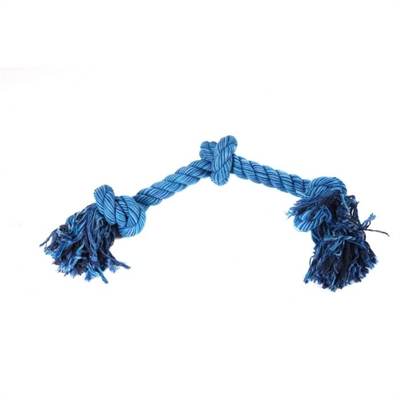 HAPPY PET Hondenspeelgoed FLOSSIN FUN 3 KNOOP Apport & trekspel, tandenreinigend, duurzaam katoen - Assorti - 35 cm