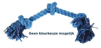 HAPPY PET Hondenspeelgoed FLOSSIN FUN 3 KNOOP Apport & trekspel, tandenreinigend, duurzaam katoen - Assorti - 35 cm