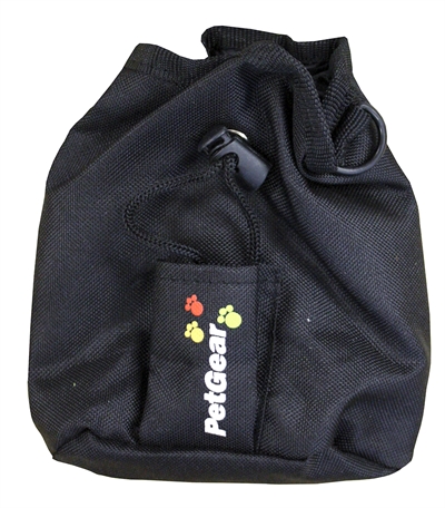 PETGEAR Beloningszakje Treat Bag Hygiënisch, riembevestiging & extra vak - Zwart - 16x9x9 cm