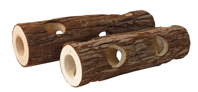 HAPPY PET Speeltunnel NATURE FIRST ADVENTURE TUNNEL 100% natuurlijk hout, zijopeningen en knaagveilig - Natuurlijk - S (17 cm)