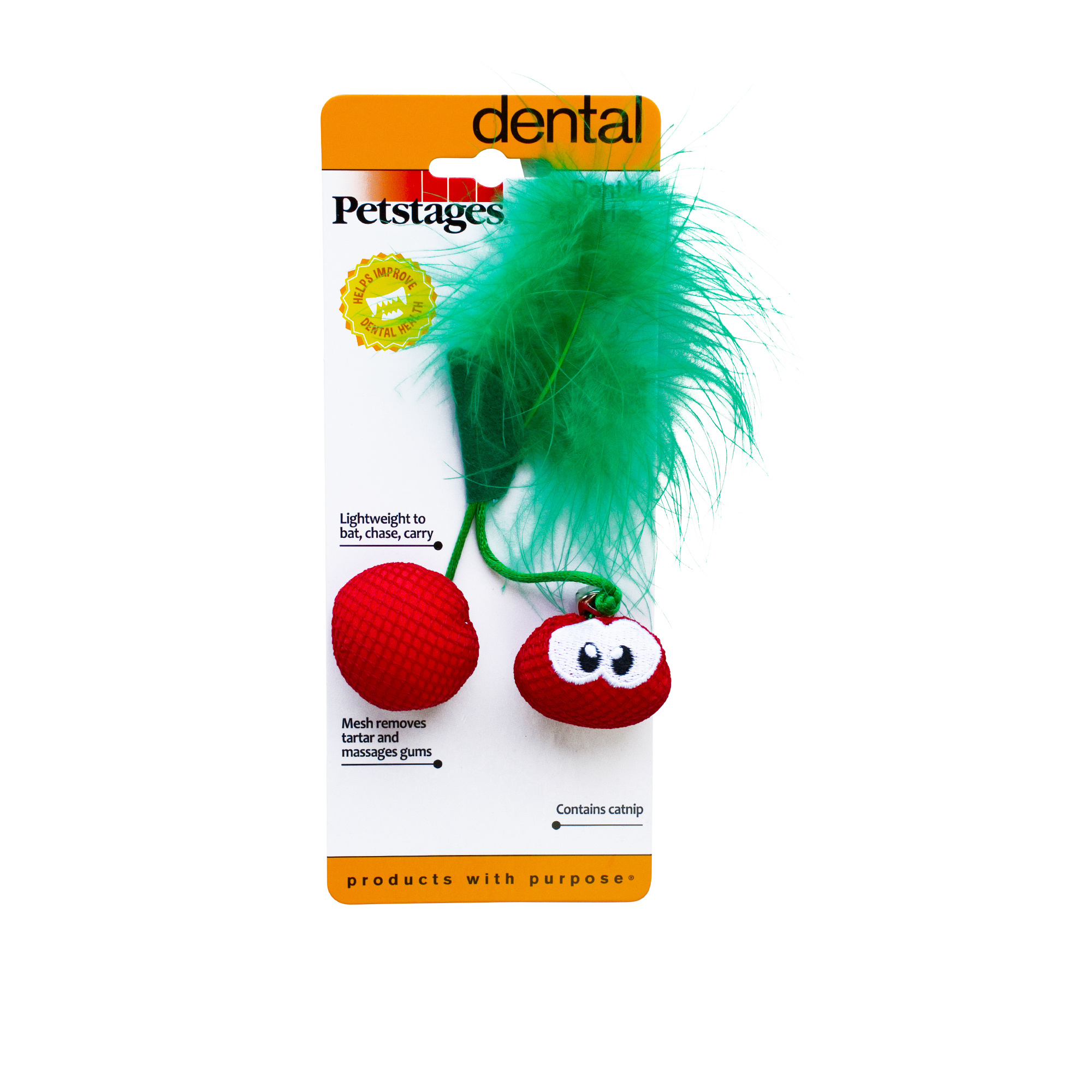 Petstages katten speeltje Dental Cherries – speelse tandreiniging