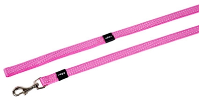 ROGZ FOR DOGS Looplijn Snake Long Reflecterende strepen - Roze - 16 mm x 1,8 m (12-22 kg)