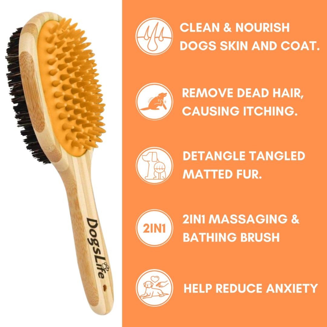 DogsLife Hondenborstel DogsLife Bamboo Dog Brush – Dubbelzijdig