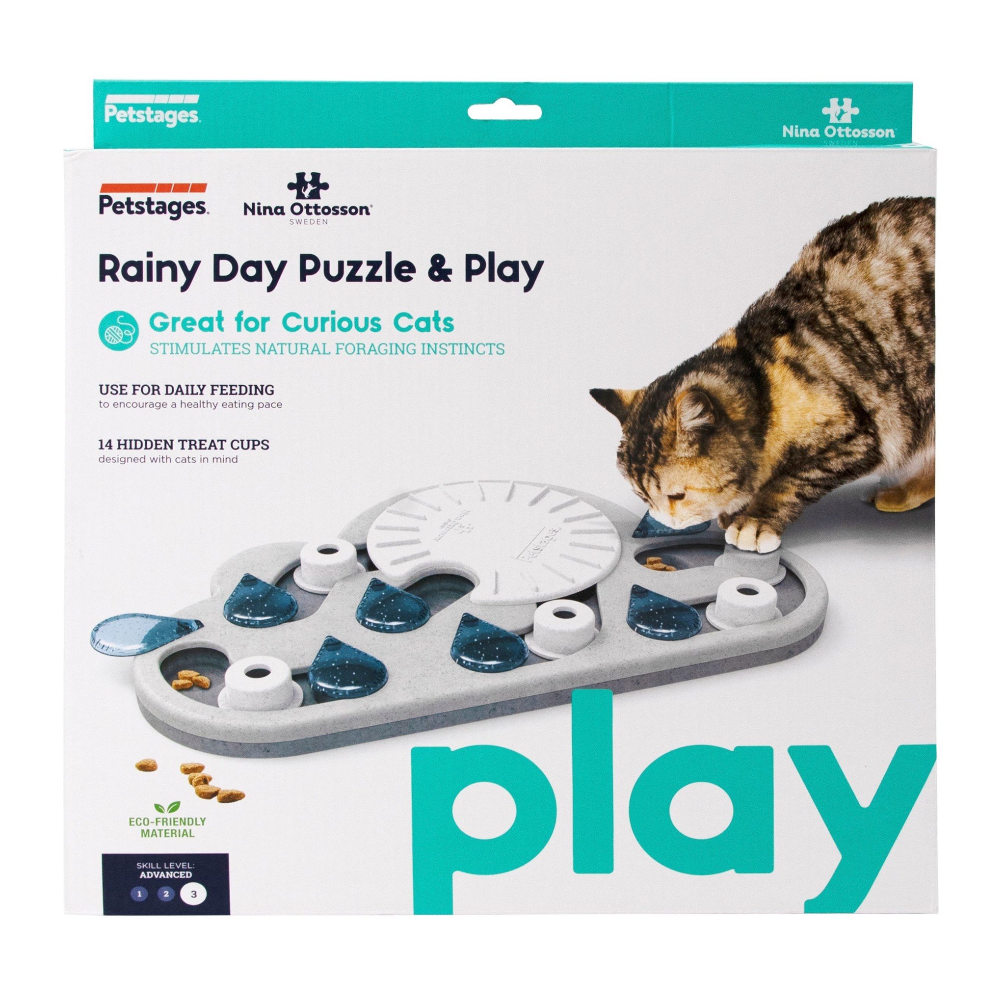 Petstages Kattenpuzzel Rainy Day Puzzle & Play – 14 traktatievakjes