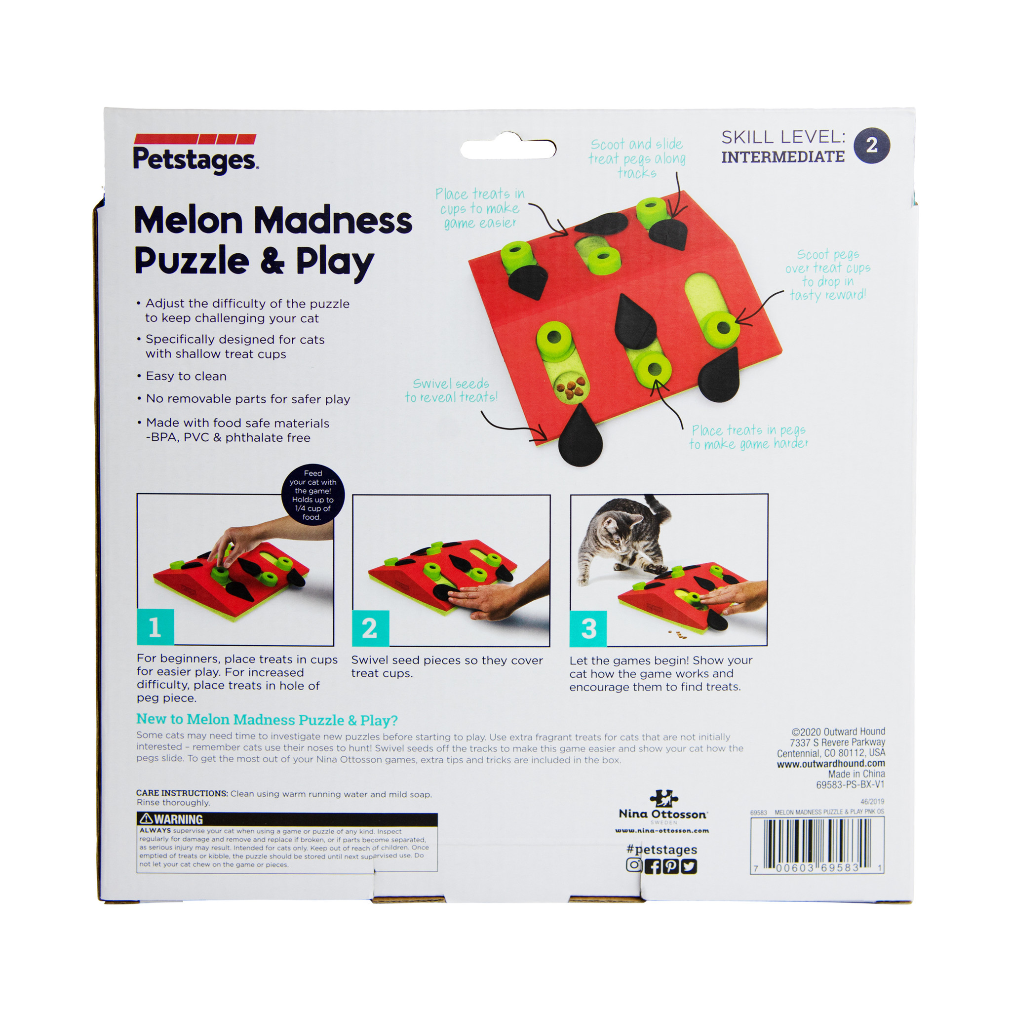 Petstages kattenpuzzel Melon Madness Puzzle & Play – Speelgoed voor katten