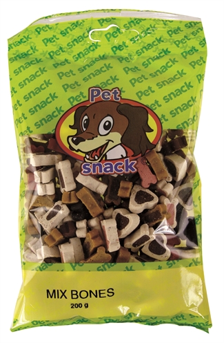 PETSNACK Beloningssnoepjes MIX BONES Zachte botjes & hartjes, verschillende smaken - Multicolor - 14 x 200 g