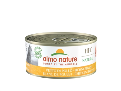 ALMO Kat Natvoer NATURE Kippenborst 75% kip, volledig natuurlijk, 77% vocht - 24x70g (1,68kg)