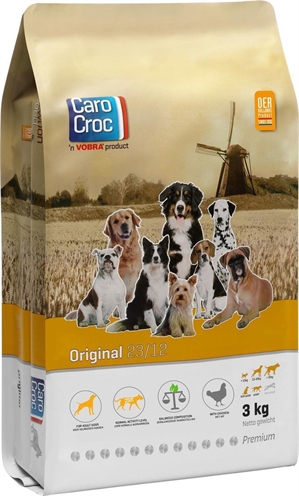 CAROCROC Hondenvoer ORIGINAL 23/12 23% eiwit/12% vet, extra Omega-3/6, licht verteerbaar - 3 kg