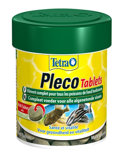 TETRA Voedertabletten Plecomin Hoog spirulina-gehalte, versterkt met vitamine C voor groei & weerstand - Groen - 120 st