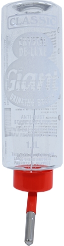 CLASSIC Drinkfles Plastic Konijn 2-kogeltuit drupstop - Transparant - 1000 ml