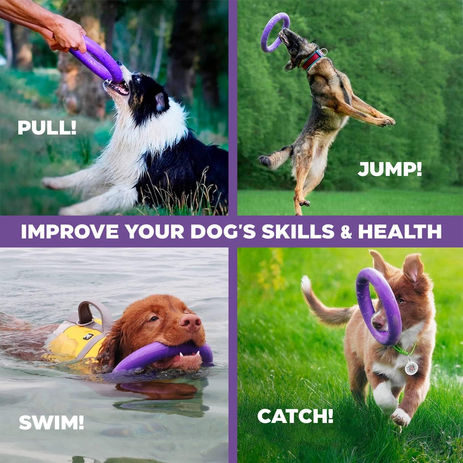 Puller Dog Fitness Tool apporteerspeelgoed nylon kunststof silumin drijvend Midi 19.5 cm