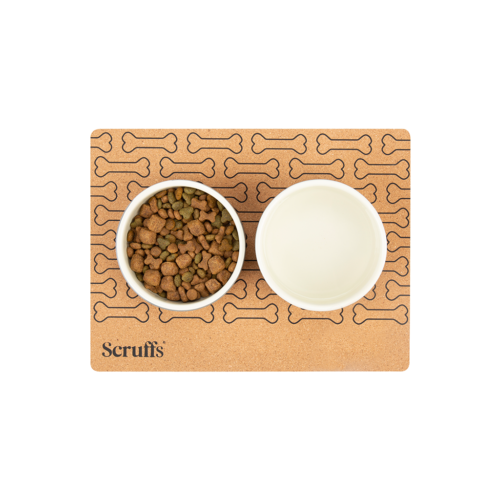Scruffs placemat Bone Print 40×30 cm – Kurk voor honden en katten