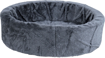 MERKLOOS Hondenmand TEDDY Rond met opstaande rand, afneembare pluche hoes - Grijs - 50 cm