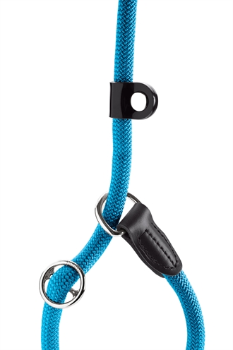 HUNTER Retrieverlijn Freestyle Metalen veiligheidsstop, duurzaam materiaal, leerafwerking - Turquoise - 170 x 1 cm