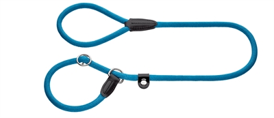 HUNTER Retrieverlijn Freestyle Metalen veiligheidsstop, duurzaam materiaal, leerafwerking - Turquoise - 170 x 1 cm