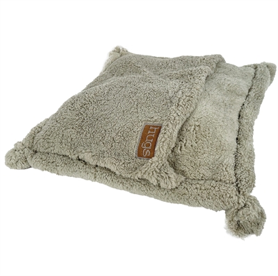 HAPPY PET Kattenslaapzak Hugs Snuggle Warm pluche, kussen+flap 2‑in‑1 - 50x50 cm
