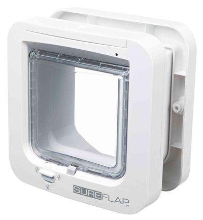SUREFLAP 4-WEG KATTENLUIK MET MICROCHIPHERKENNING WIT