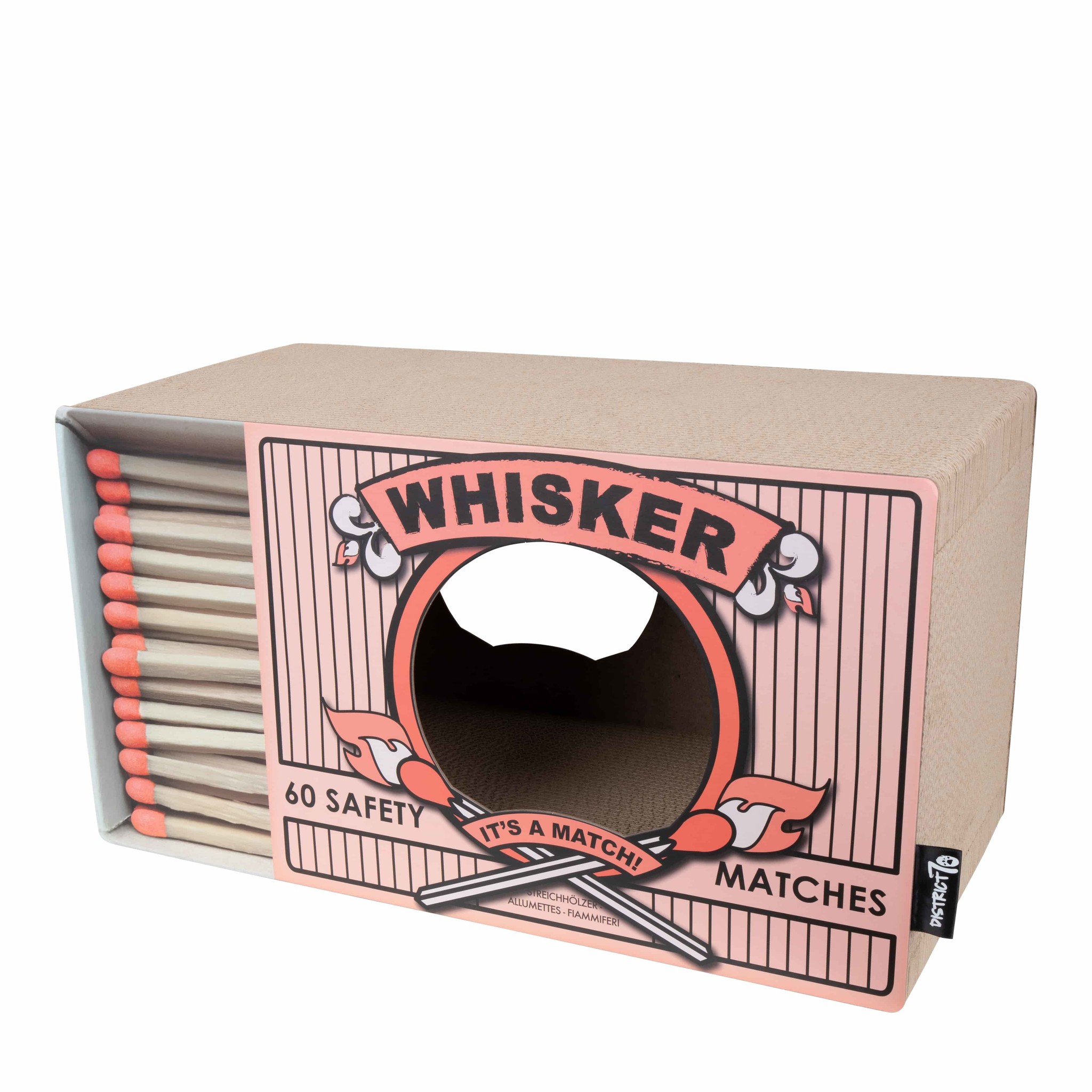 District 70 Krabmeubel WHISKER 55×29 cm – Wit, Zwart, Roze