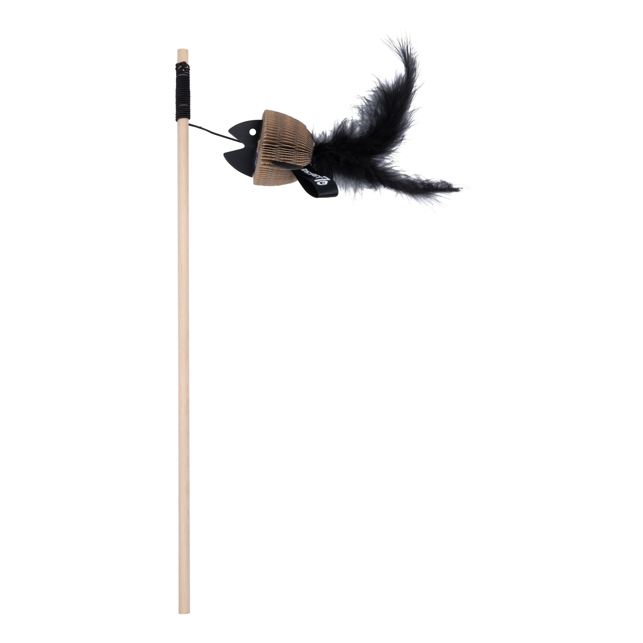 District 70 kattenhengel BAIT Zwart 40×55 cm – Met belletje en veren