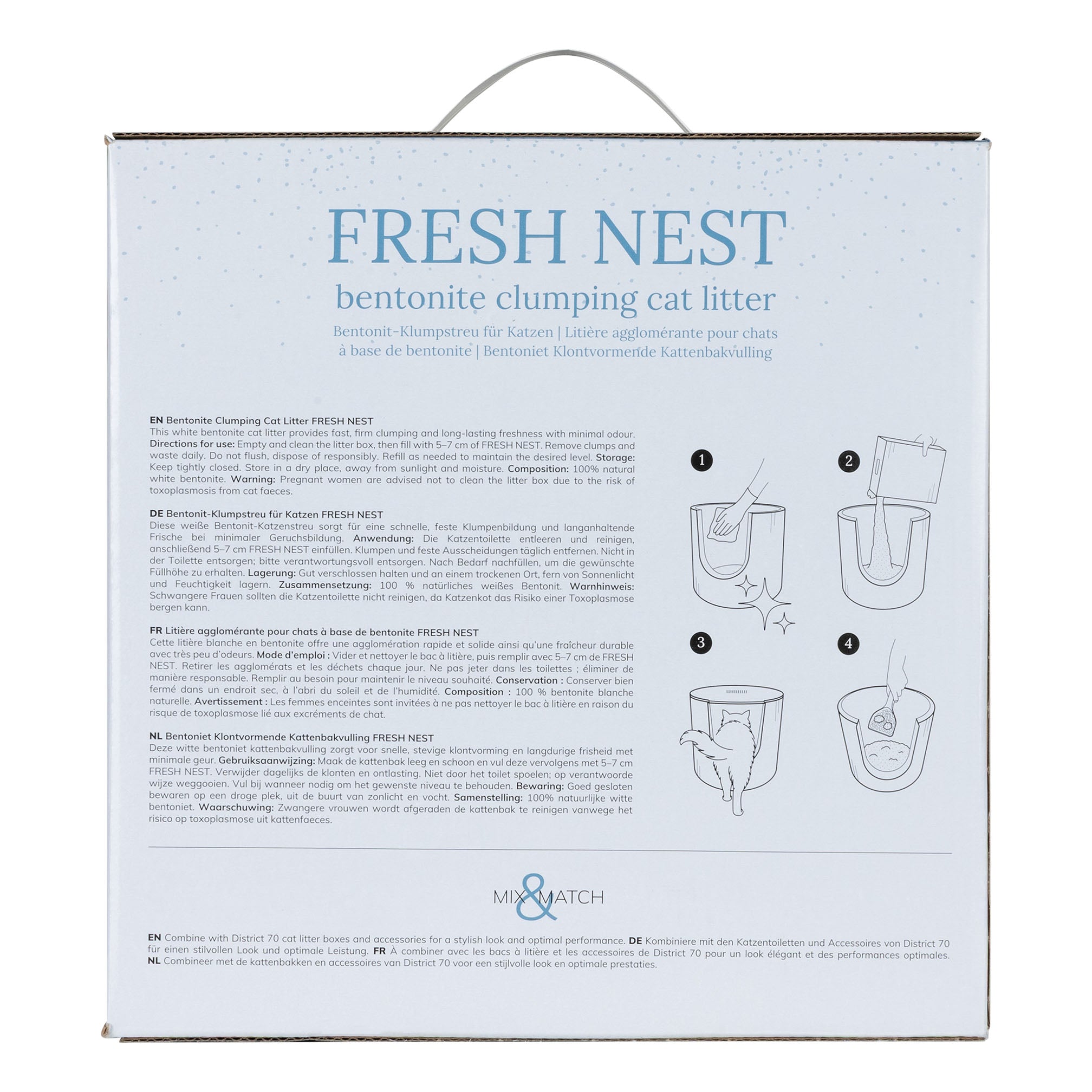 Fresh Nest witte bentoniet kattenbakvulling - 8 L