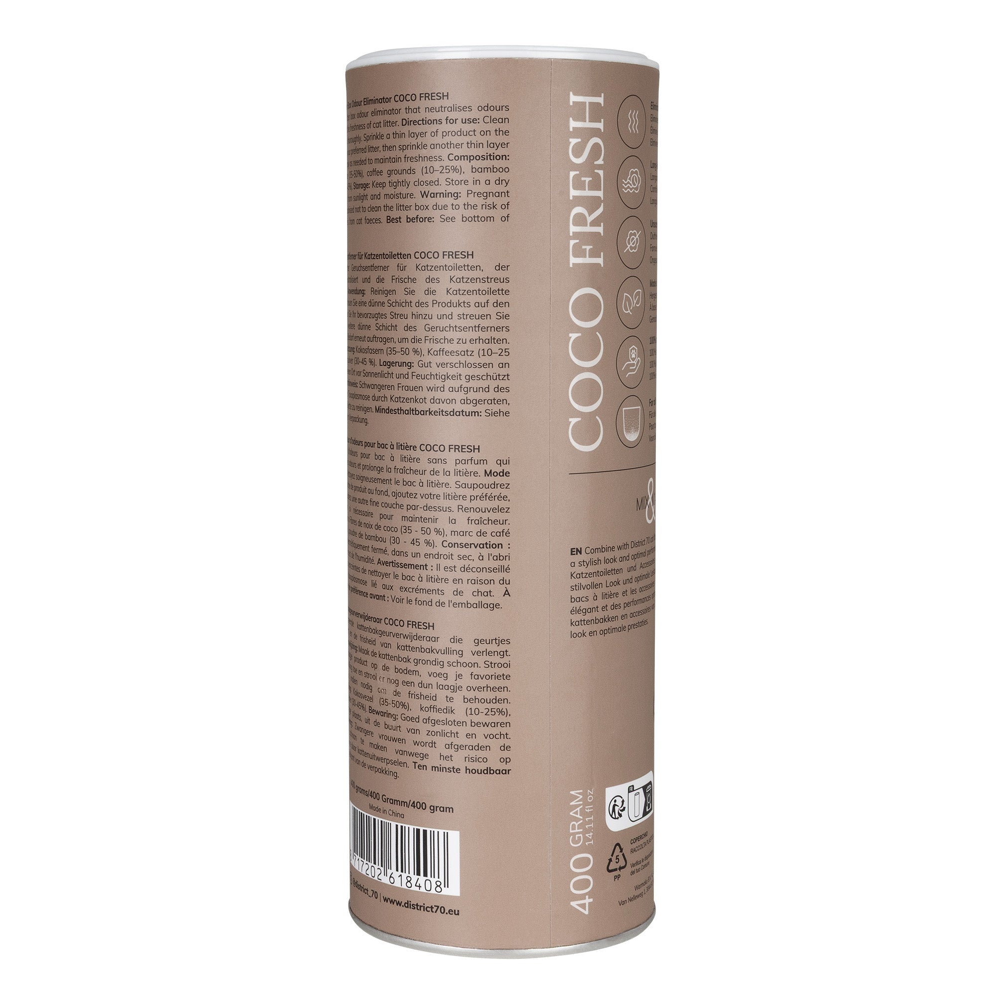 COCO FRESH - Natuurlijke Kattenbak Geurverwijderaar (400 g)
