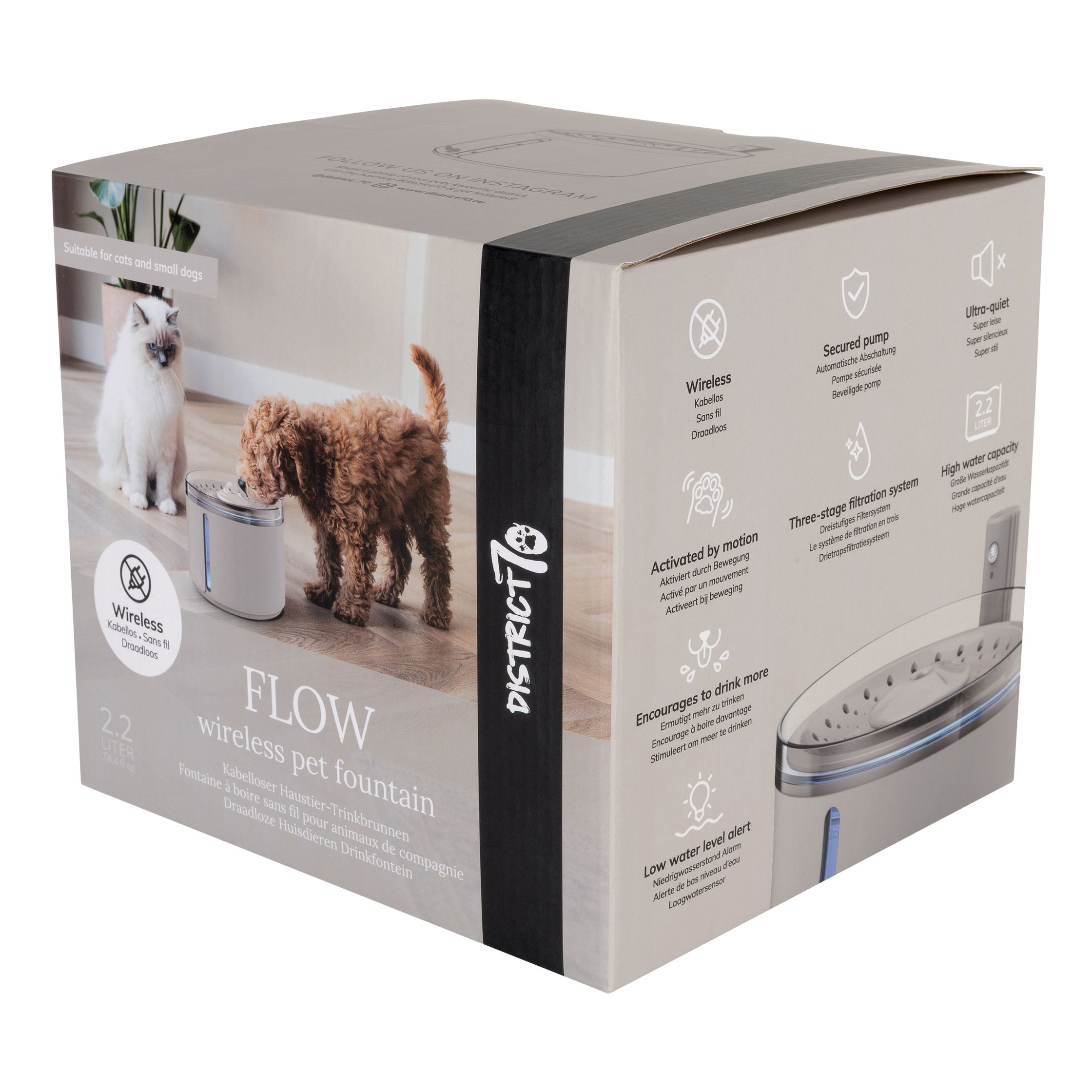 FLOW 2.2 L Draadloze drinkfontein - Wit