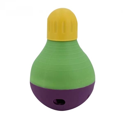 STARMARK Voerkegel Bob-A-Lot Stimuleert spel & voertijd | Instelbare moeilijkheid - Verzwaarde anti-slipbodem - Geel - Small/Large