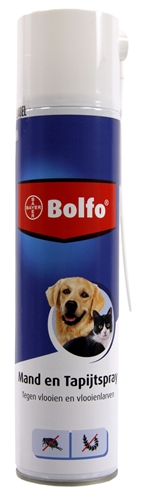 BOLFO Omgevingsspray Mand- en Tapijtspray Bestrijdt vlooien en vlooienlarven, preventief toepasbaar - 400 ml