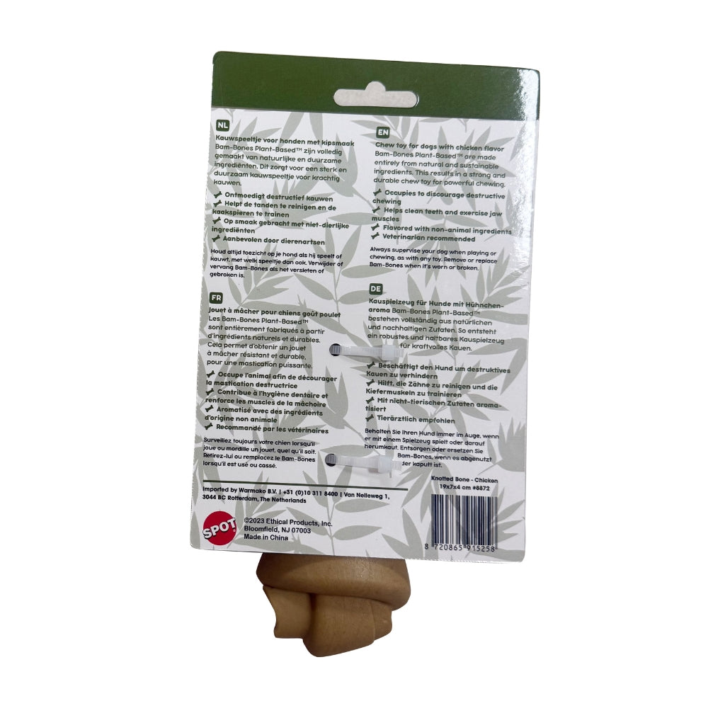 Spot Bam-Bones Plant-Based knoted kauwspeelgoed plantaardig 19x7x4 cm