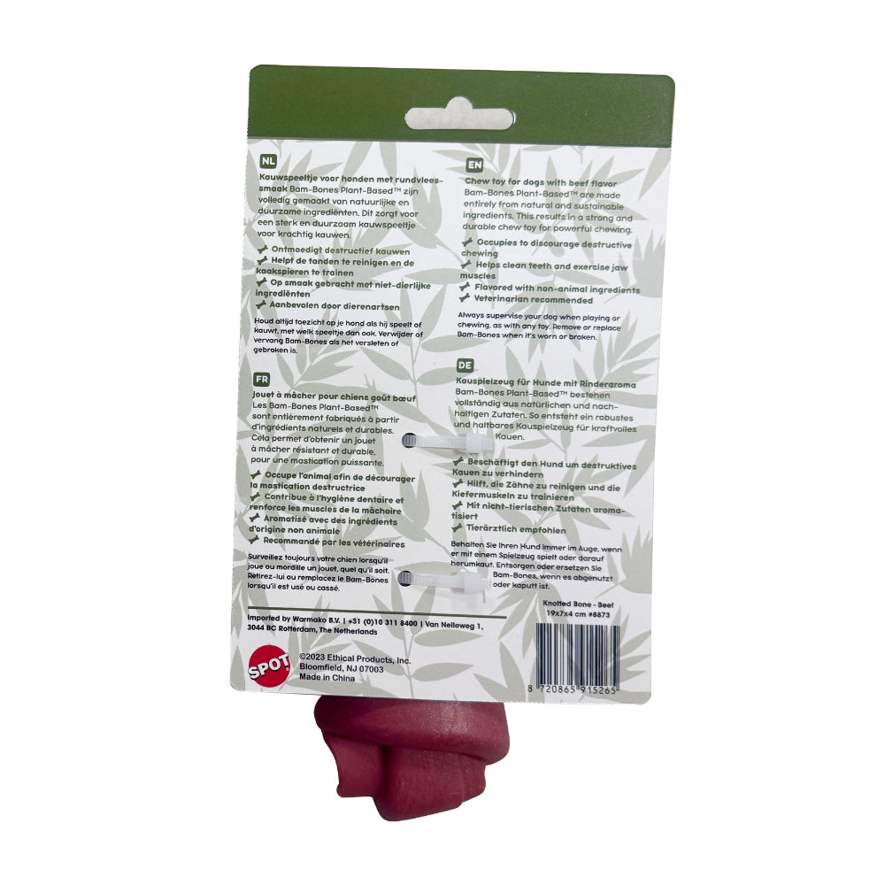 Spot Bam-Bones Plant-Based knotted bone kauwspeelgoed PLA/PBS/bamboe 19x7x4 cm