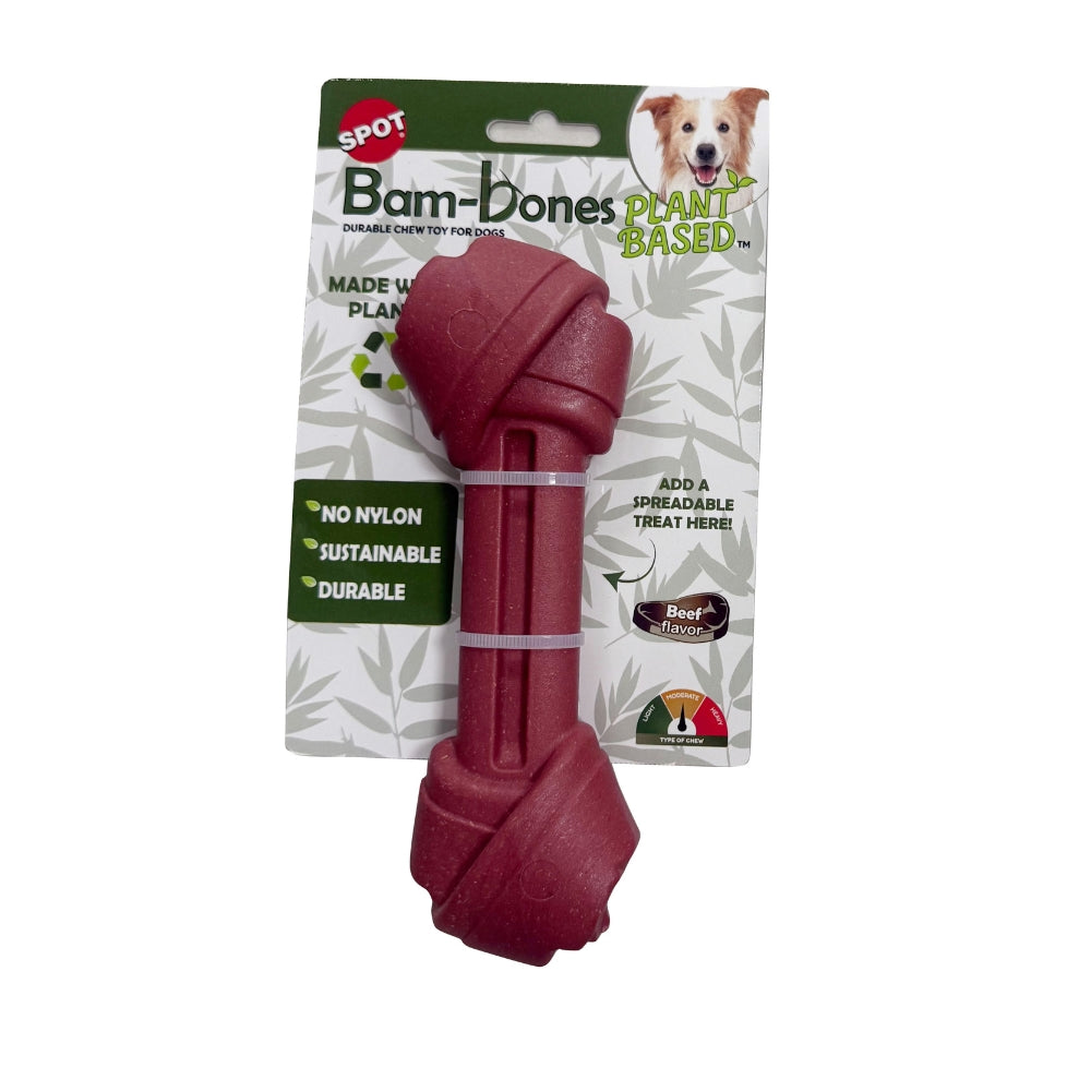Spot Bam-Bones Plant-Based knotted bone kauwspeelgoed PLA/PBS/bamboe 19x7x4 cm