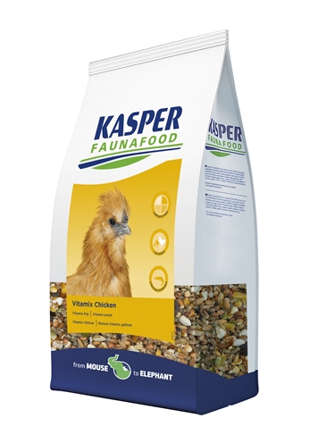 KASPER FAUNAFOOD Kippenvoer Goldline Vitamix Kip Volledig premiumvoer voor krielkippen, met vlokkreeftjes & grit - Naturel - 3 kg