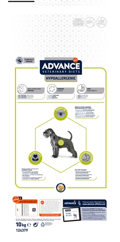 ADVANCE VETERINARY DIET Hondenvoer DOG HYPOALLERGENIC Hypoallergeen, gehydrolyseerd soja-eiwit - 10 kg