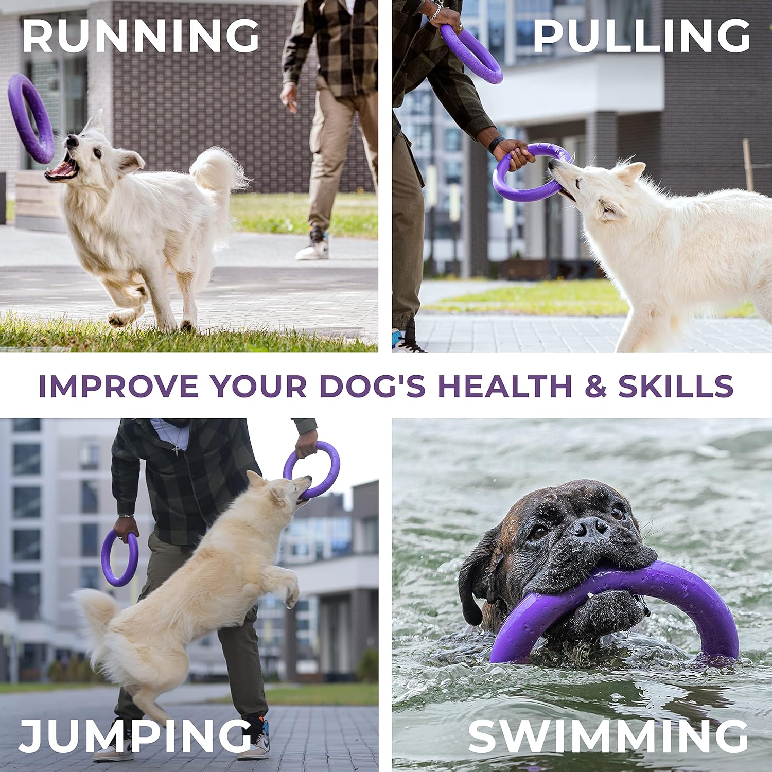 Puller Dog Fitness Tool apporteerspeelgoed nylon kunststof drijvend Maxi Ø 30 cm