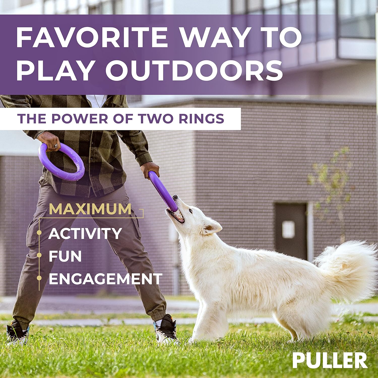 Puller Dog Fitness Tool apporteerspeelgoed nylon kunststof drijvend Maxi Ø 30 cm