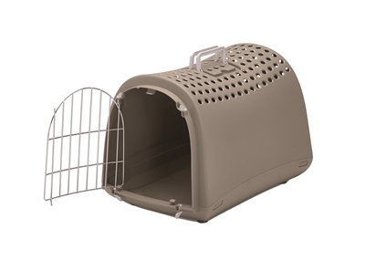 IMAC Reismand Linus Stevig kunststof, veel ventilatie, verwijderbare traliedeur - Taupe - 50x32x34,5 cm