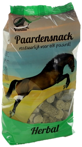 MERKLOOS Paardensnoepjes VANILIA HERBAL Trainingssnoepje met lucerne & lijnzaad - naturel - 1 kg