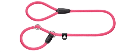HUNTER Retrieverlijn Met Stop Freestyle - Duurzaam met veiligheidsstop en leren afwerking - Neonroze - 170x1 cm