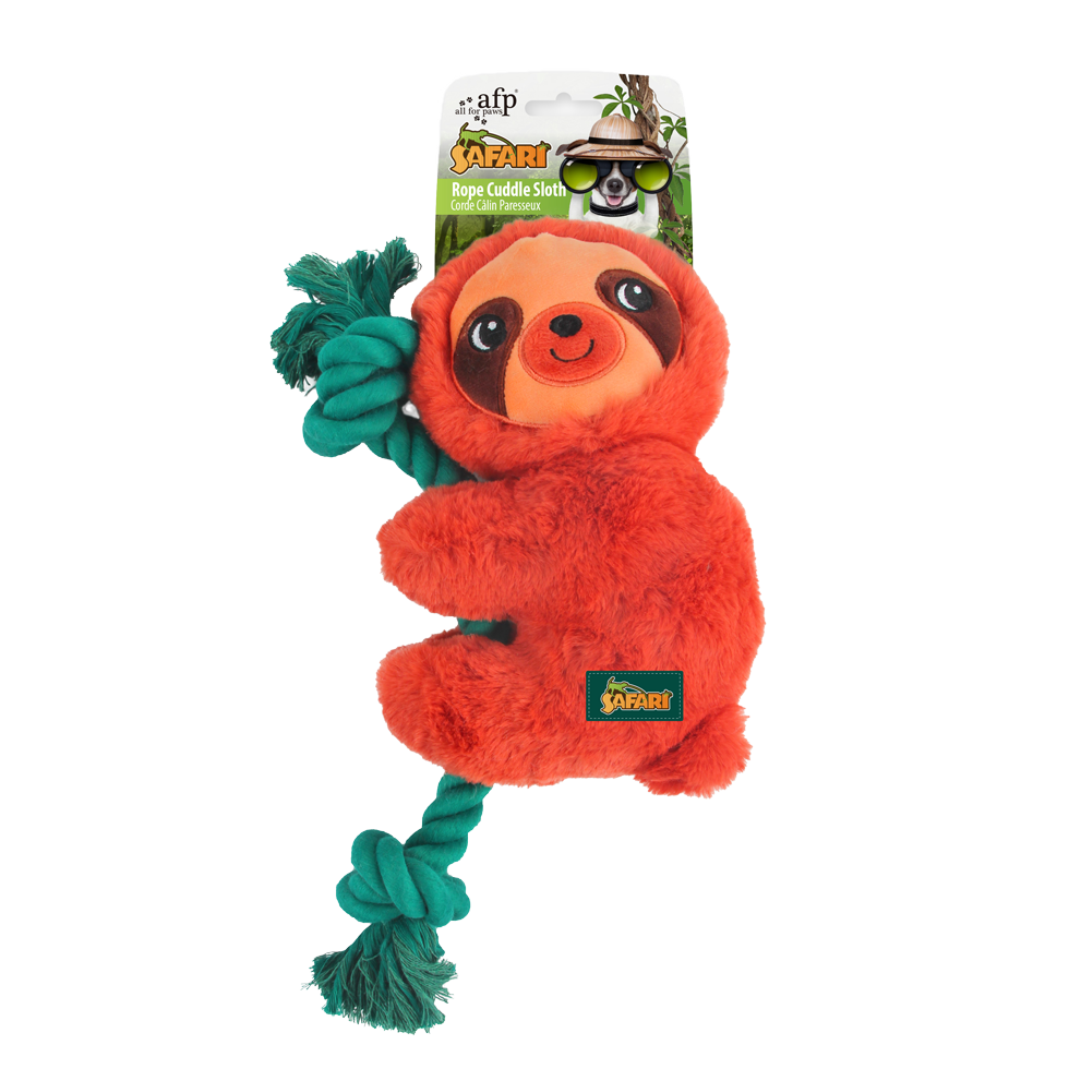 AFP Safari Rope Cuddle Paresseux peluche pour chien avec corde dentaire